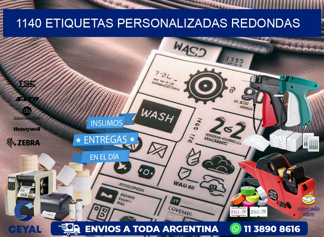 1140 Etiquetas personalizadas redondas
