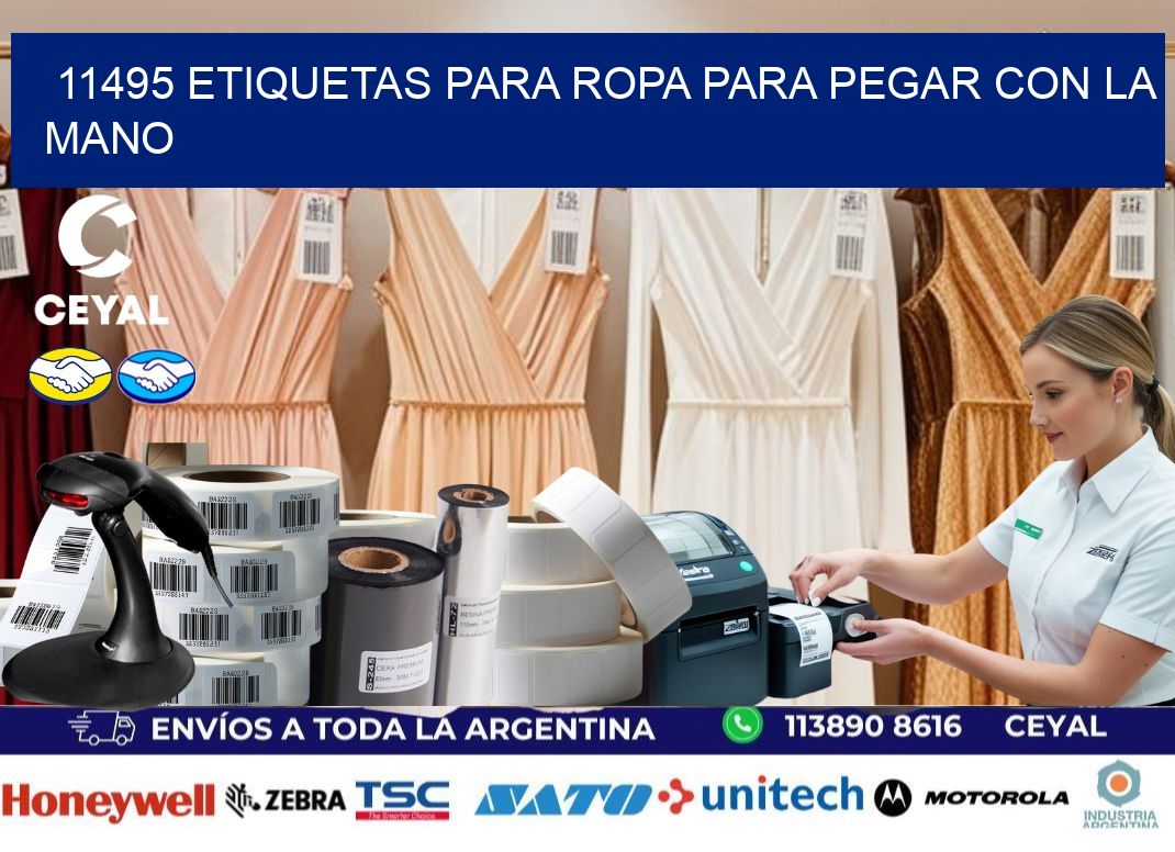11495 Etiquetas para ropa para pegar con la mano