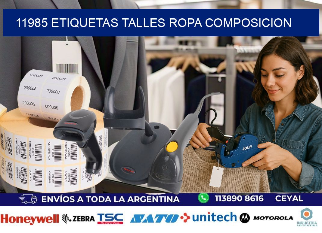 11985 ETIQUETAS TALLES ROPA COMPOSICION