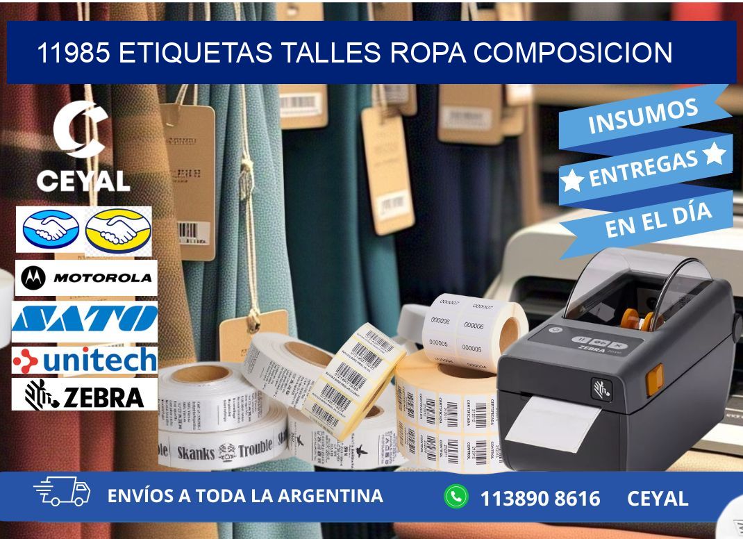 11985 ETIQUETAS TALLES ROPA COMPOSICION
