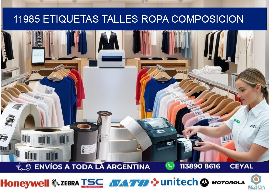 11985 ETIQUETAS TALLES ROPA COMPOSICION