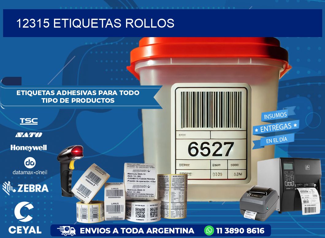 12315 etiquetas rollos