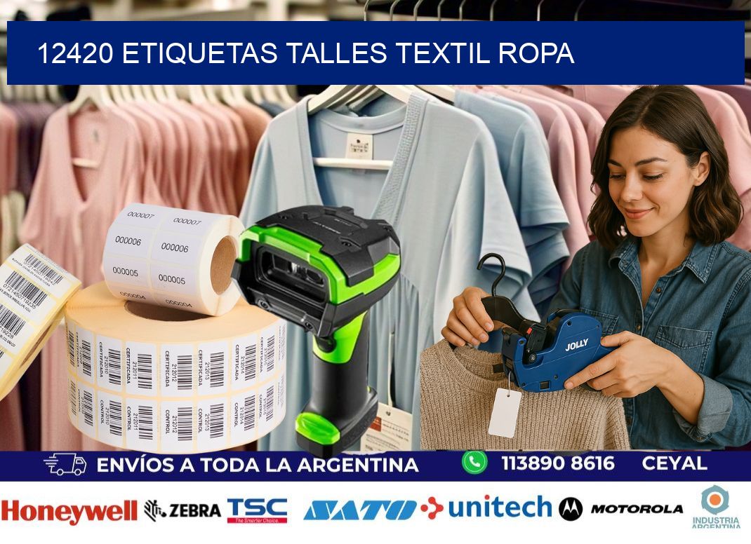 12420 ETIQUETAS TALLES TEXTIL ROPA