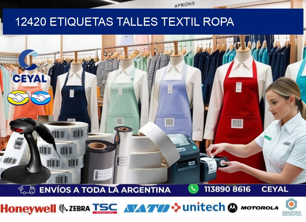 12420 ETIQUETAS TALLES TEXTIL ROPA