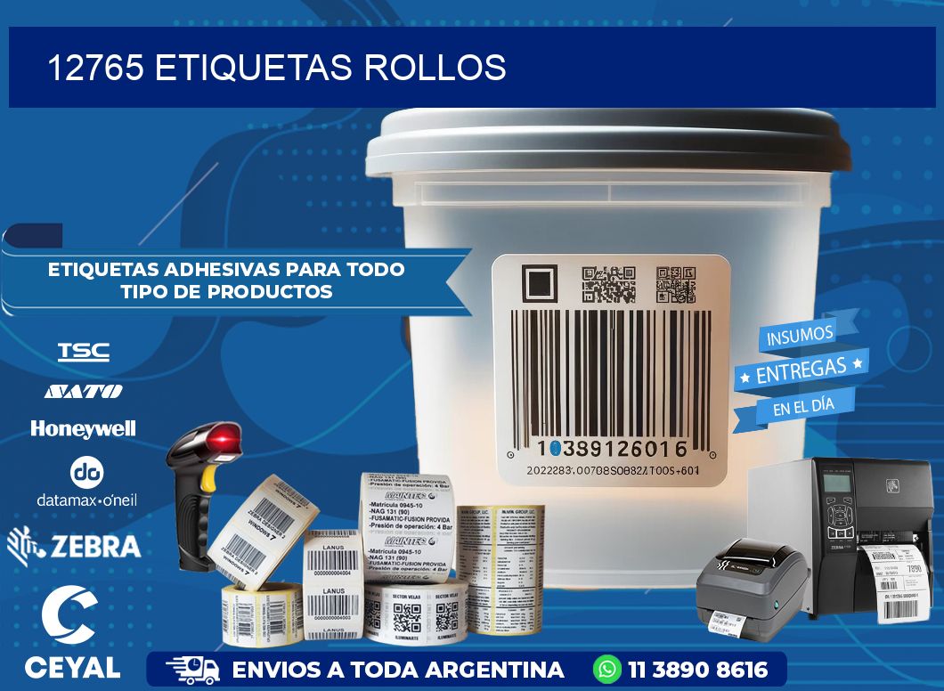 12765 etiquetas rollos