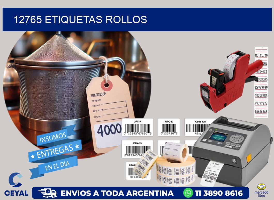 12765 etiquetas rollos