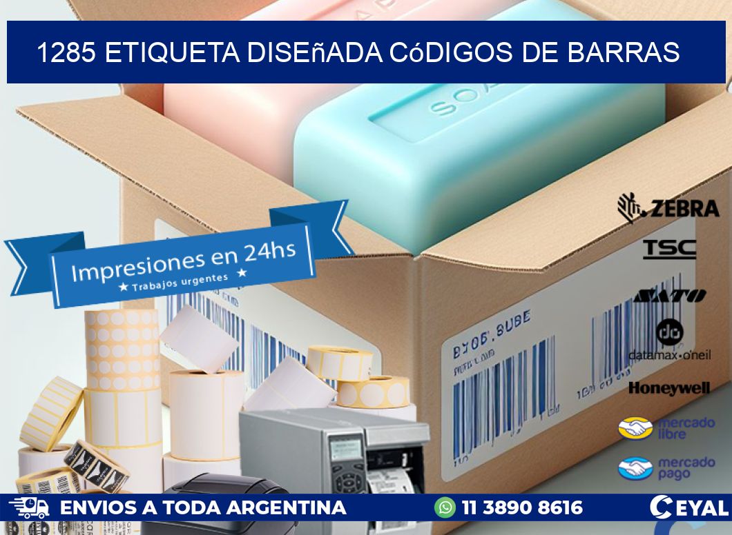 1285 etiqueta diseñada códigos de barras