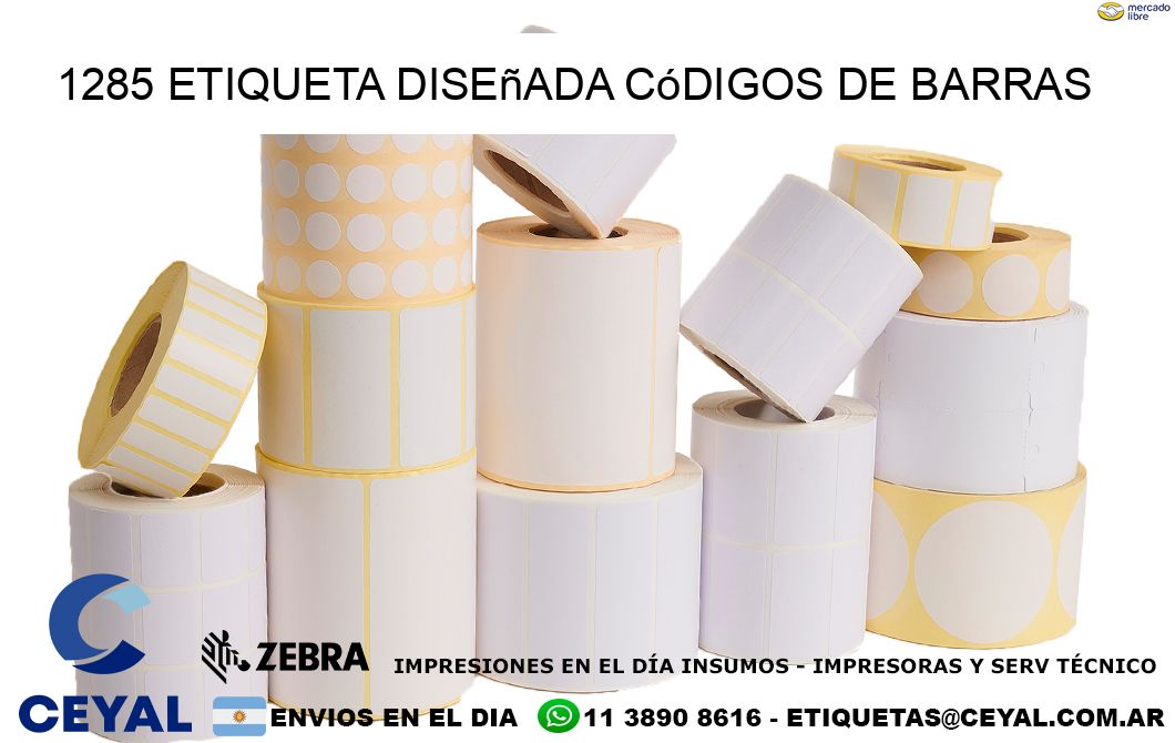1285 etiqueta diseñada códigos de barras