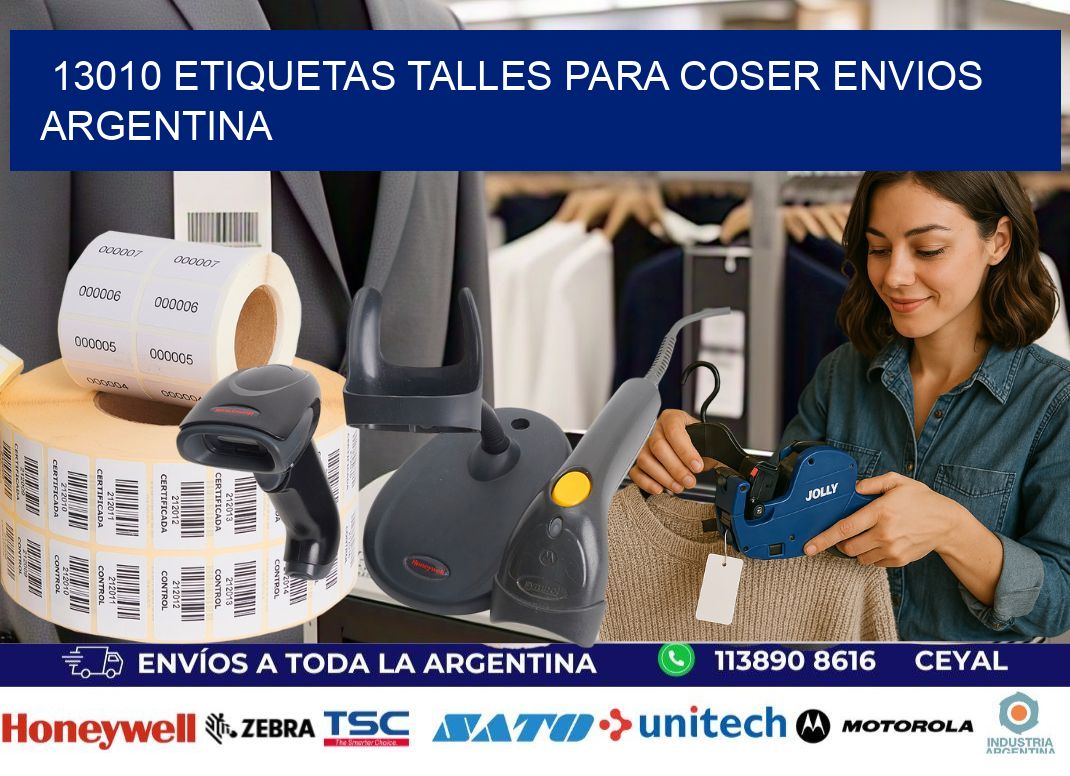 13010 ETIQUETAS TALLES PARA COSER ENVIOS ARGENTINA