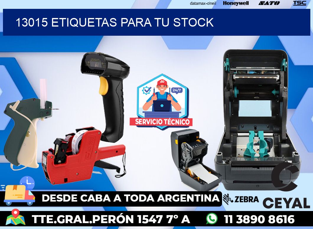 13015 etiquetas para tu stock