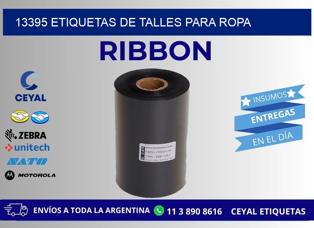 13395 etiquetas de talles para ropa