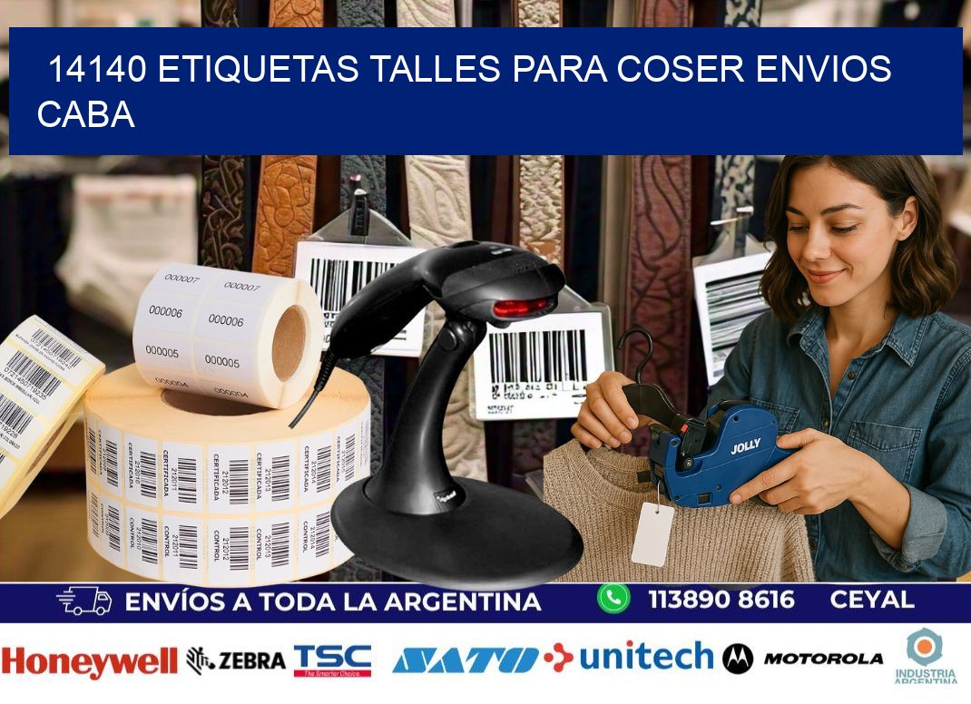 14140 ETIQUETAS TALLES PARA COSER ENVIOS CABA