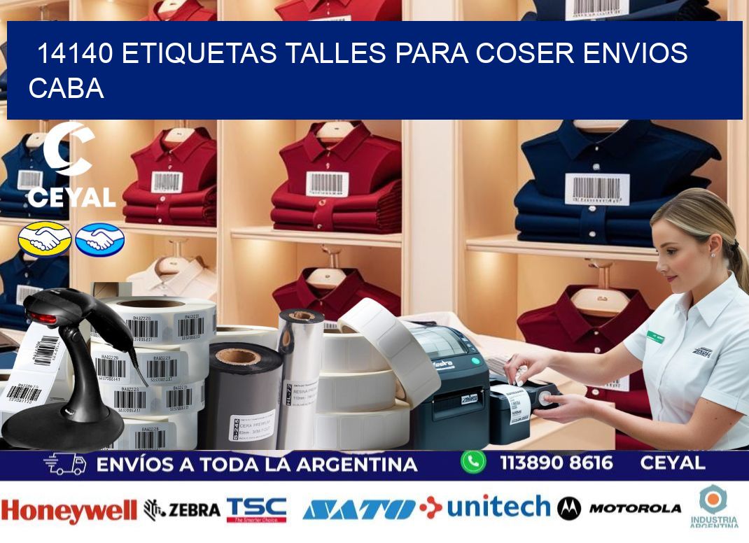14140 ETIQUETAS TALLES PARA COSER ENVIOS CABA