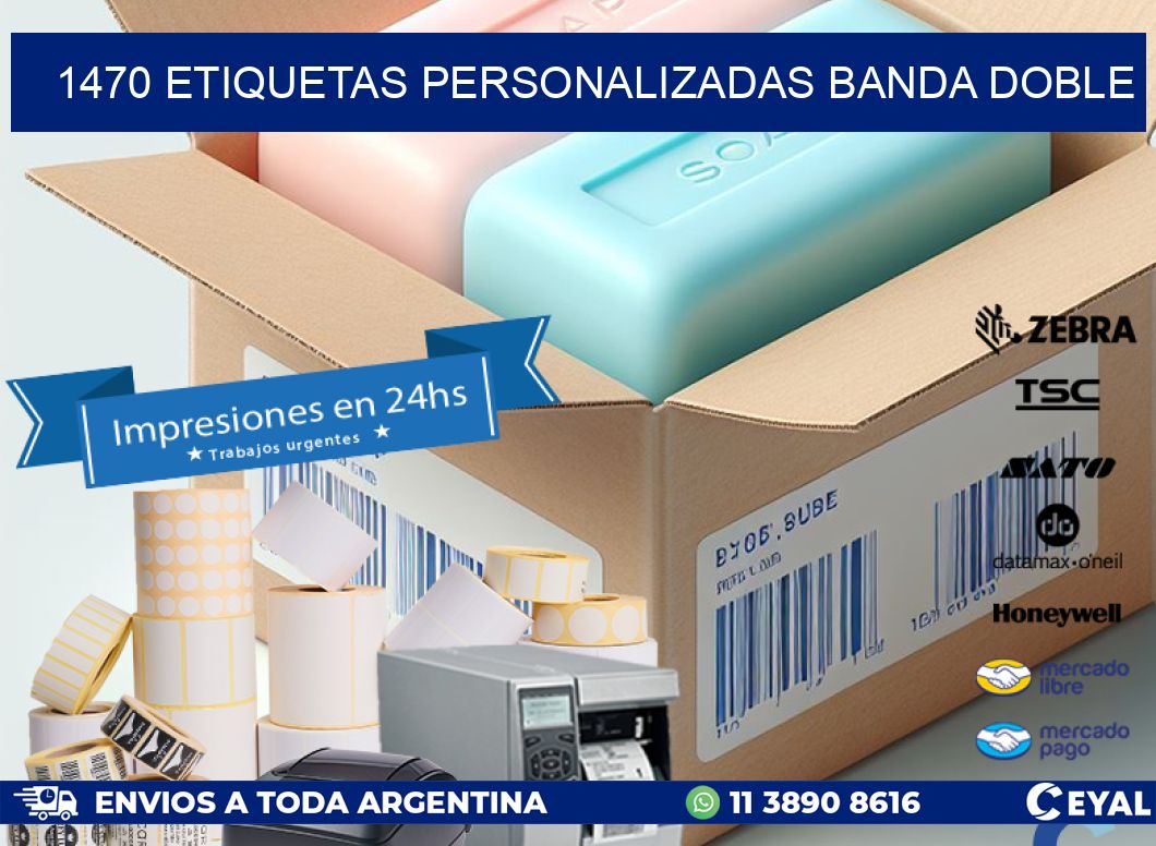 1470 Etiquetas personalizadas banda doble