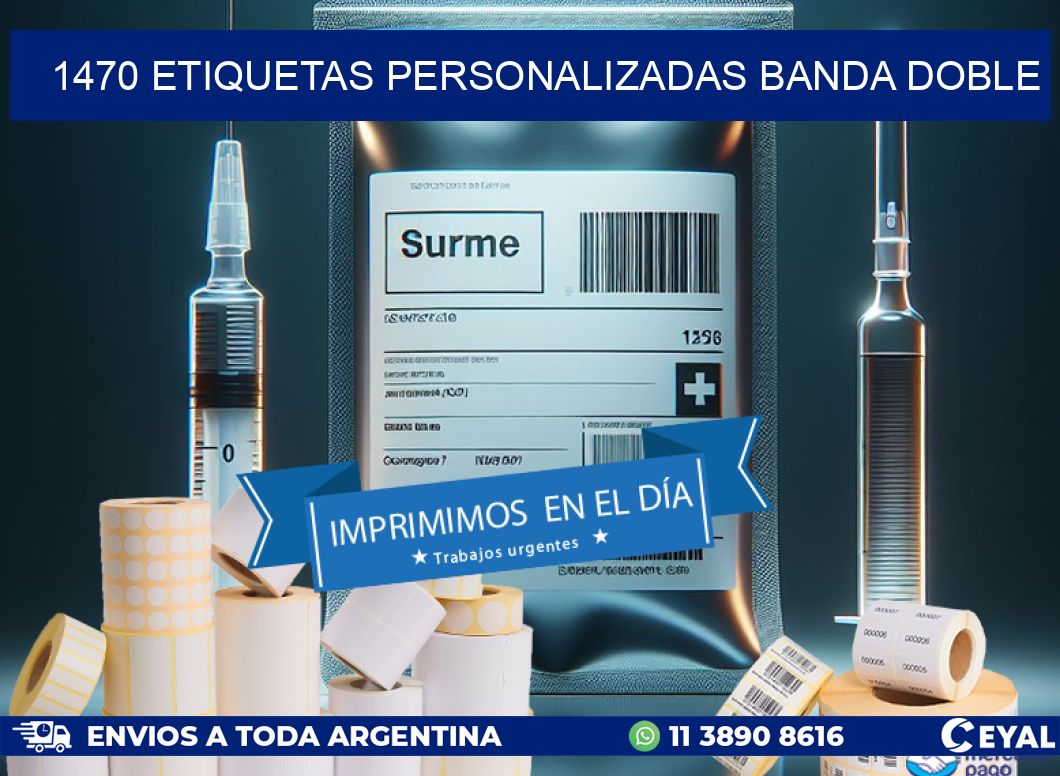 1470 Etiquetas personalizadas banda doble