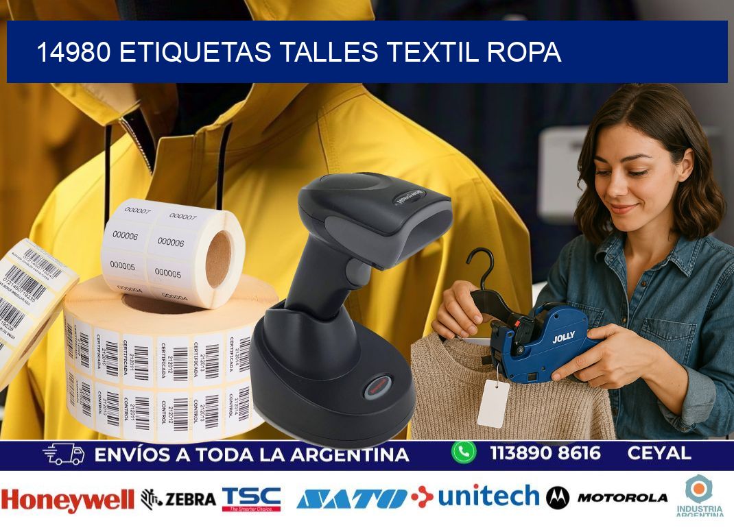 14980 ETIQUETAS TALLES TEXTIL ROPA