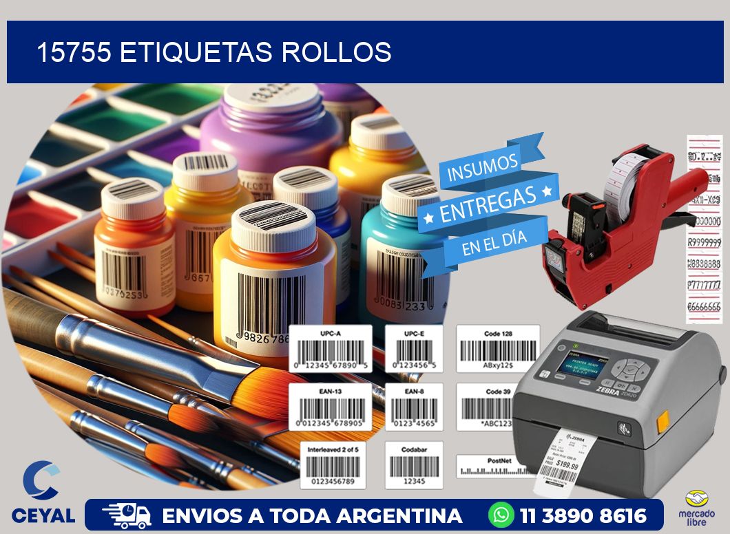 15755 etiquetas rollos