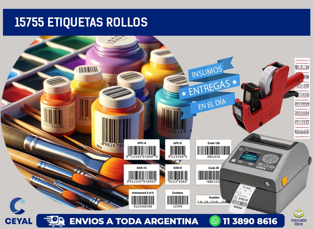 15755 etiquetas rollos
