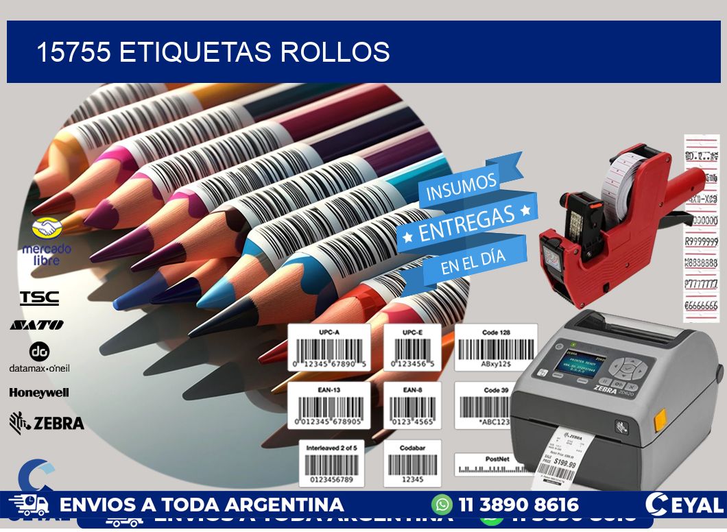 15755 etiquetas rollos