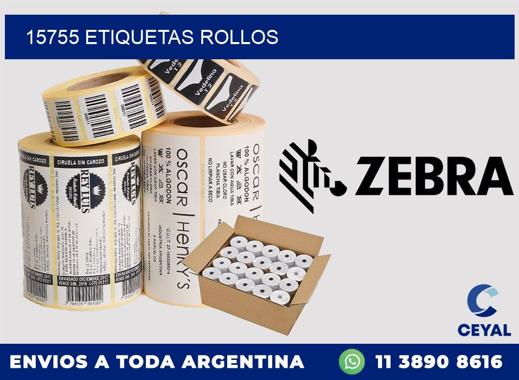 15755 etiquetas rollos