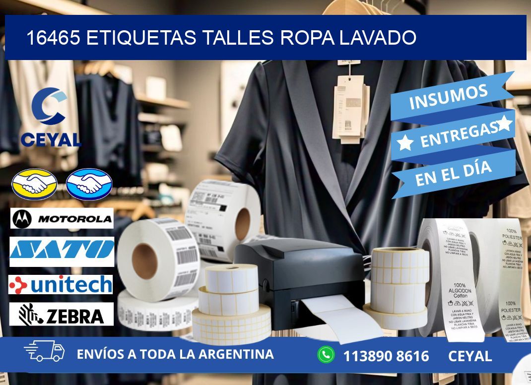 16465 ETIQUETAS TALLES ROPA LAVADO