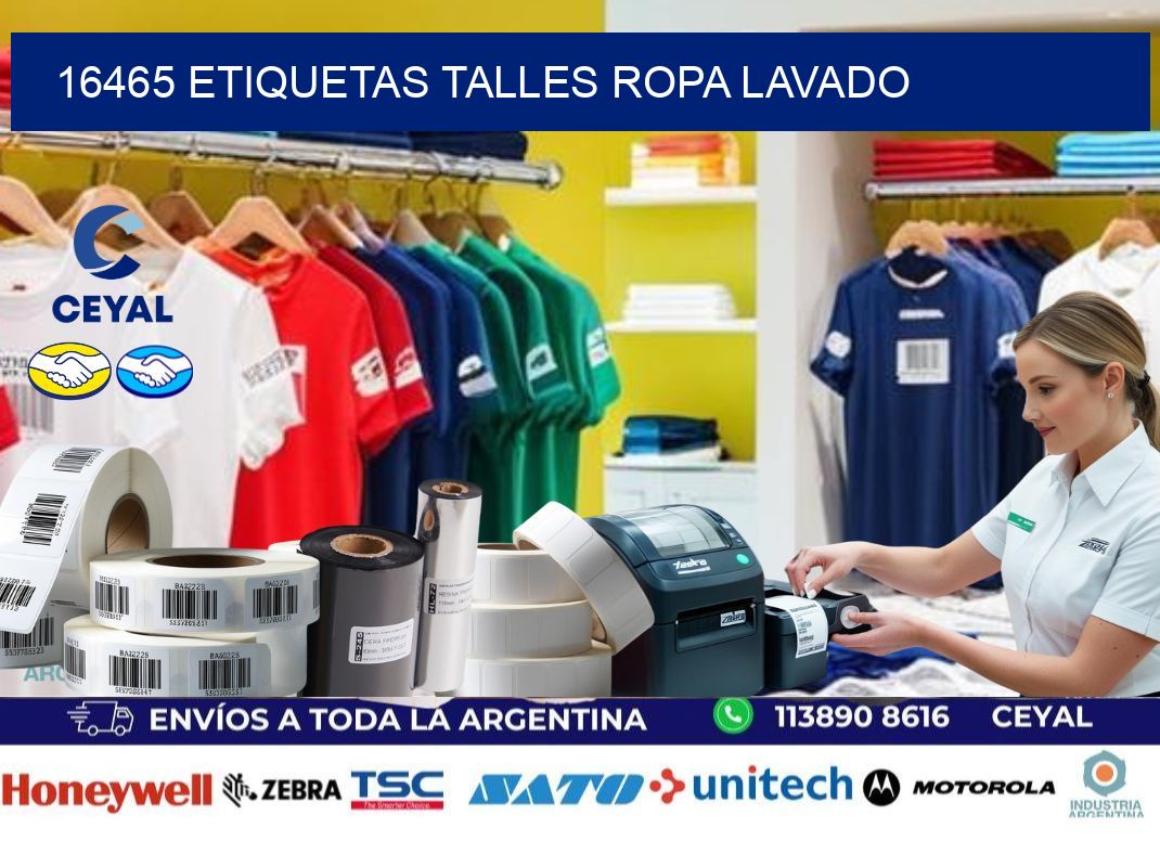 16465 ETIQUETAS TALLES ROPA LAVADO