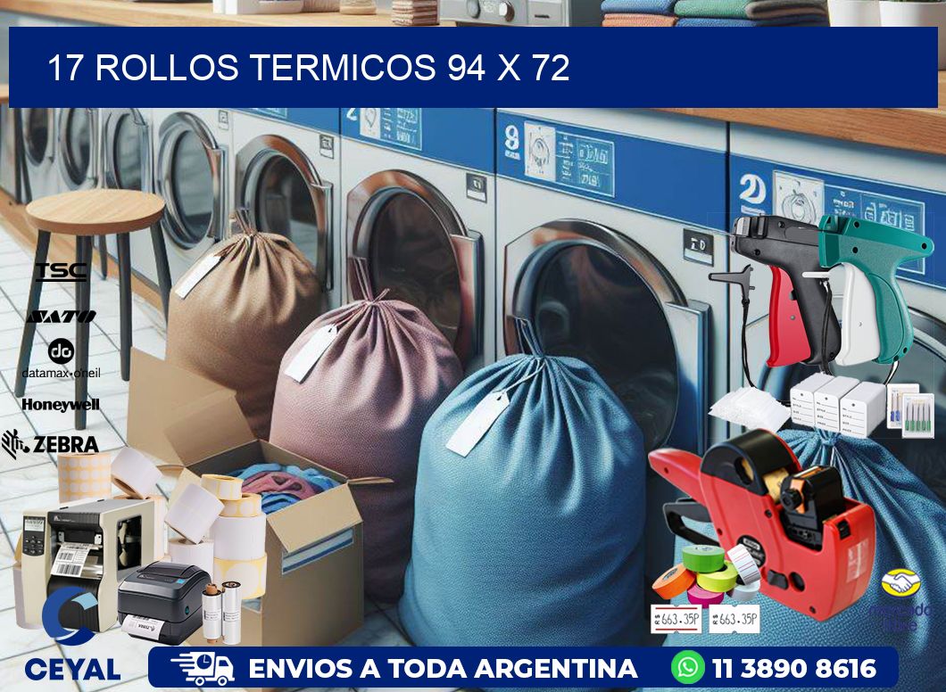 17 ROLLOS TERMICOS 94 x 72