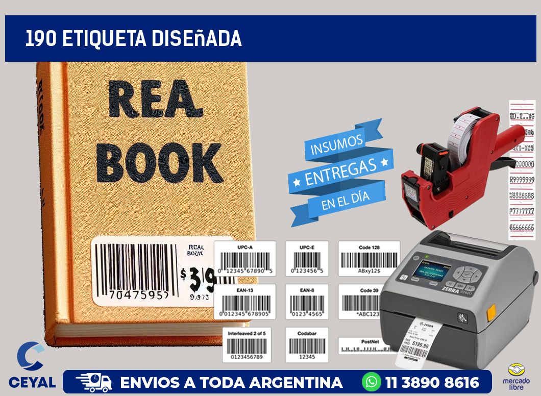 190 etiqueta diseñada