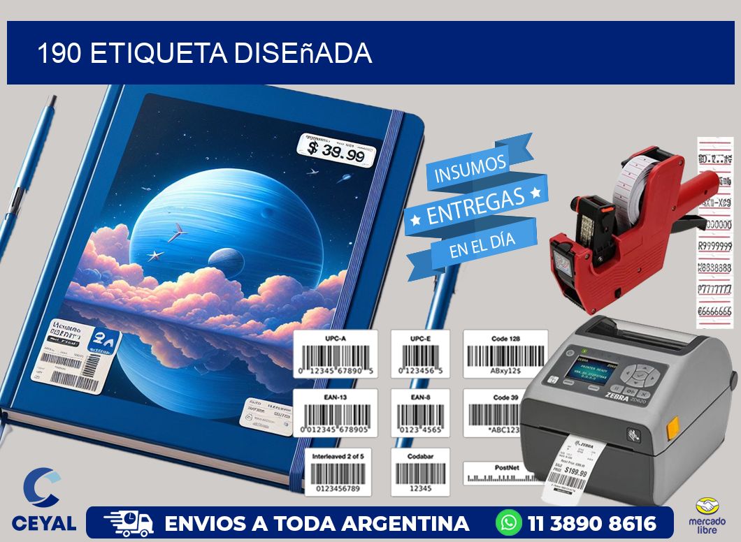 190 etiqueta diseñada