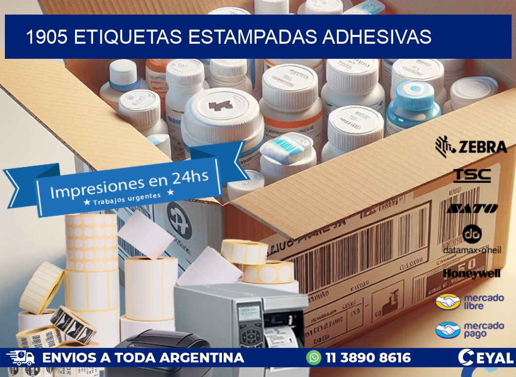 1905 etiquetas estampadas adhesivas
