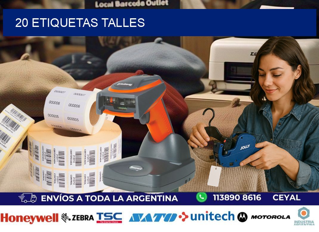20 ETIQUETAS TALLES