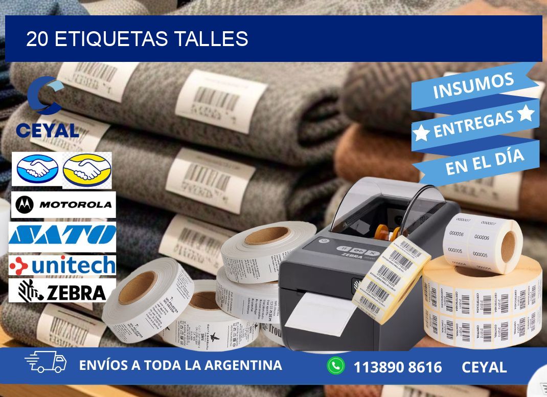 20 ETIQUETAS TALLES