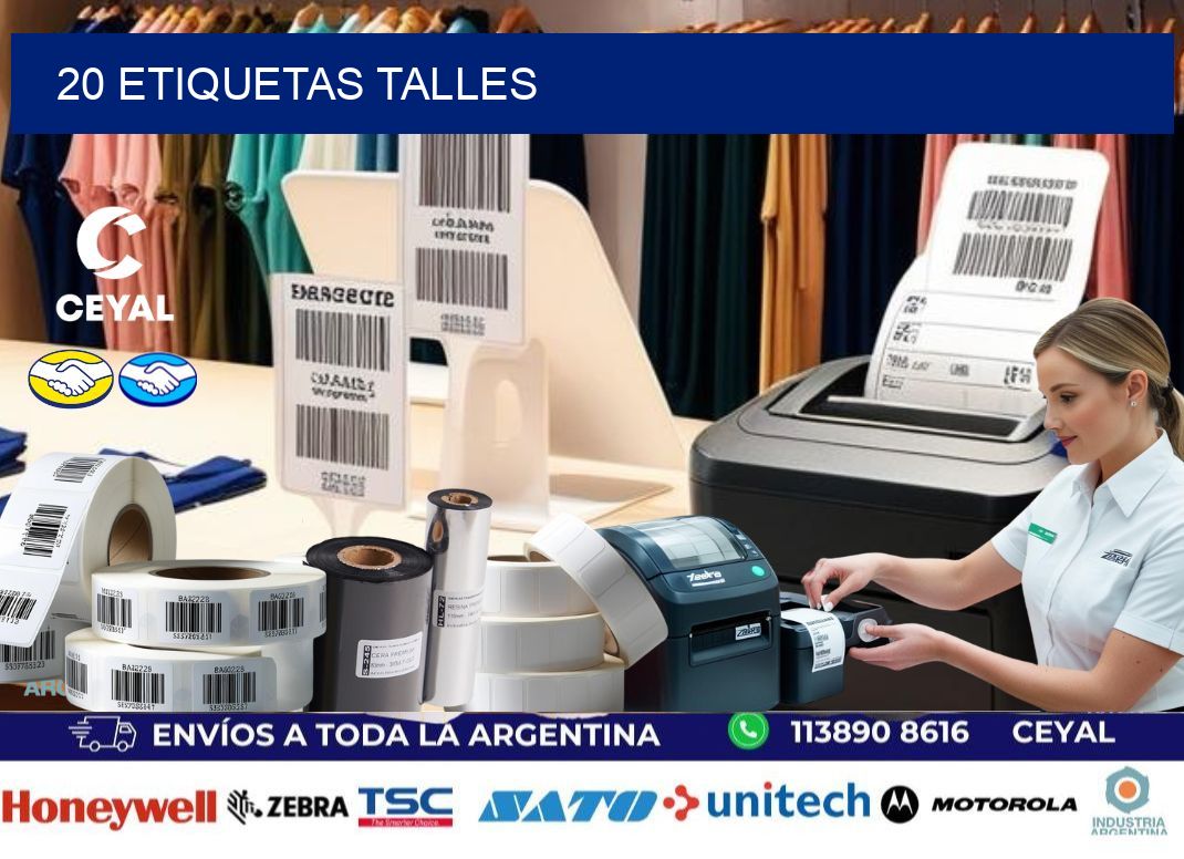 20 ETIQUETAS TALLES