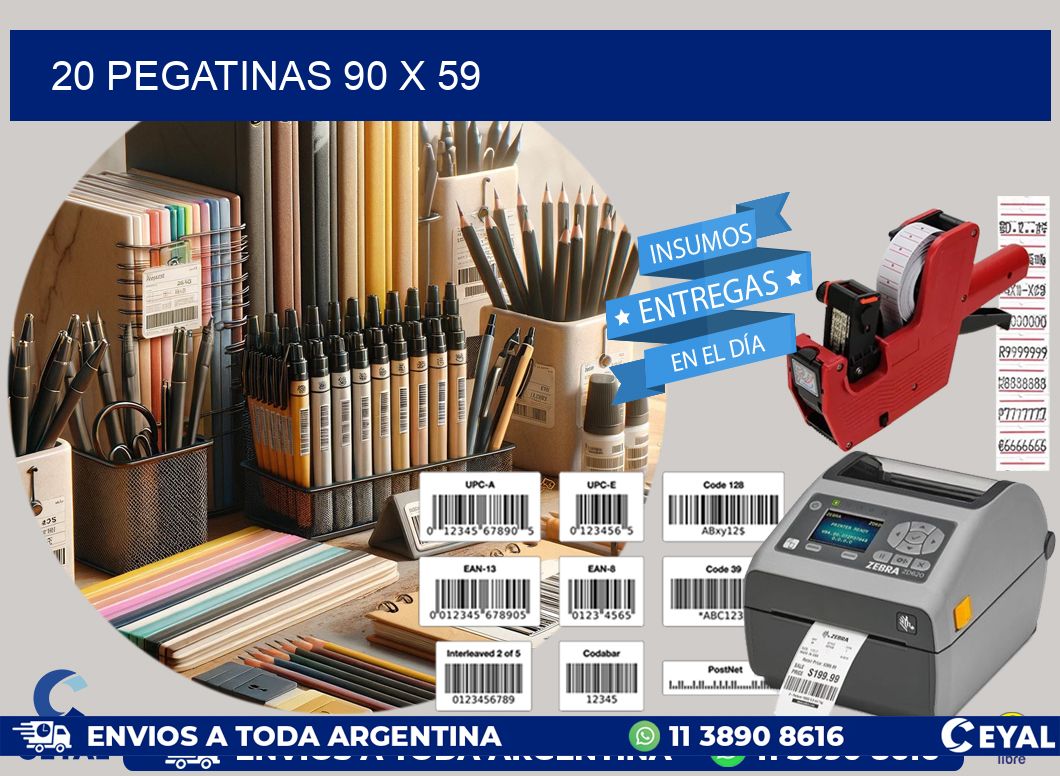 20 PEGATINAS 90 x 59