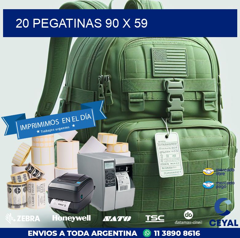 20 PEGATINAS 90 x 59