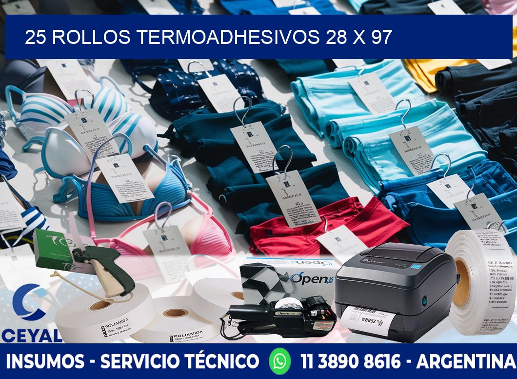 25 ROLLOS TERMOADHESIVOS 28 x 97