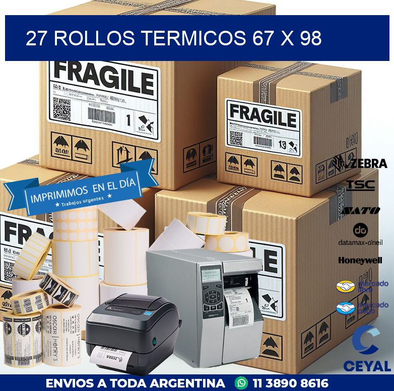 27 ROLLOS TERMICOS 67 x 98