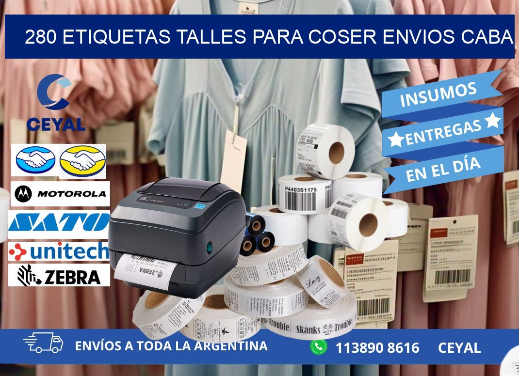280 ETIQUETAS TALLES PARA COSER ENVIOS CABA