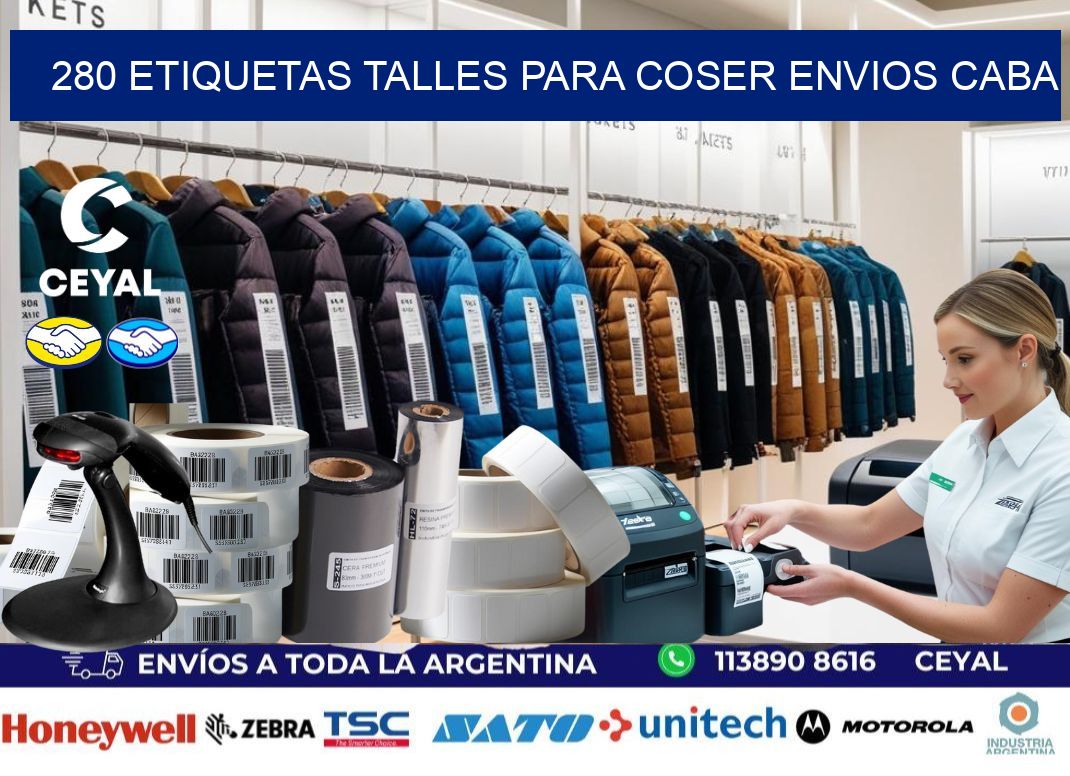 280 ETIQUETAS TALLES PARA COSER ENVIOS CABA