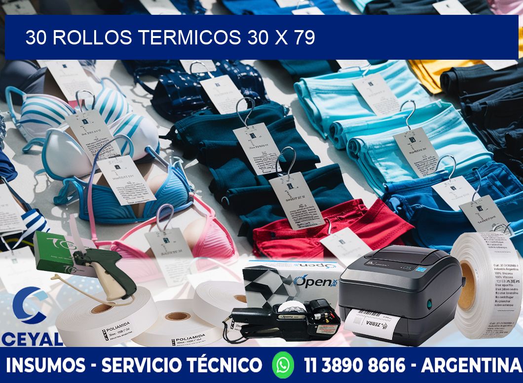 30 ROLLOS TERMICOS 30 x 79