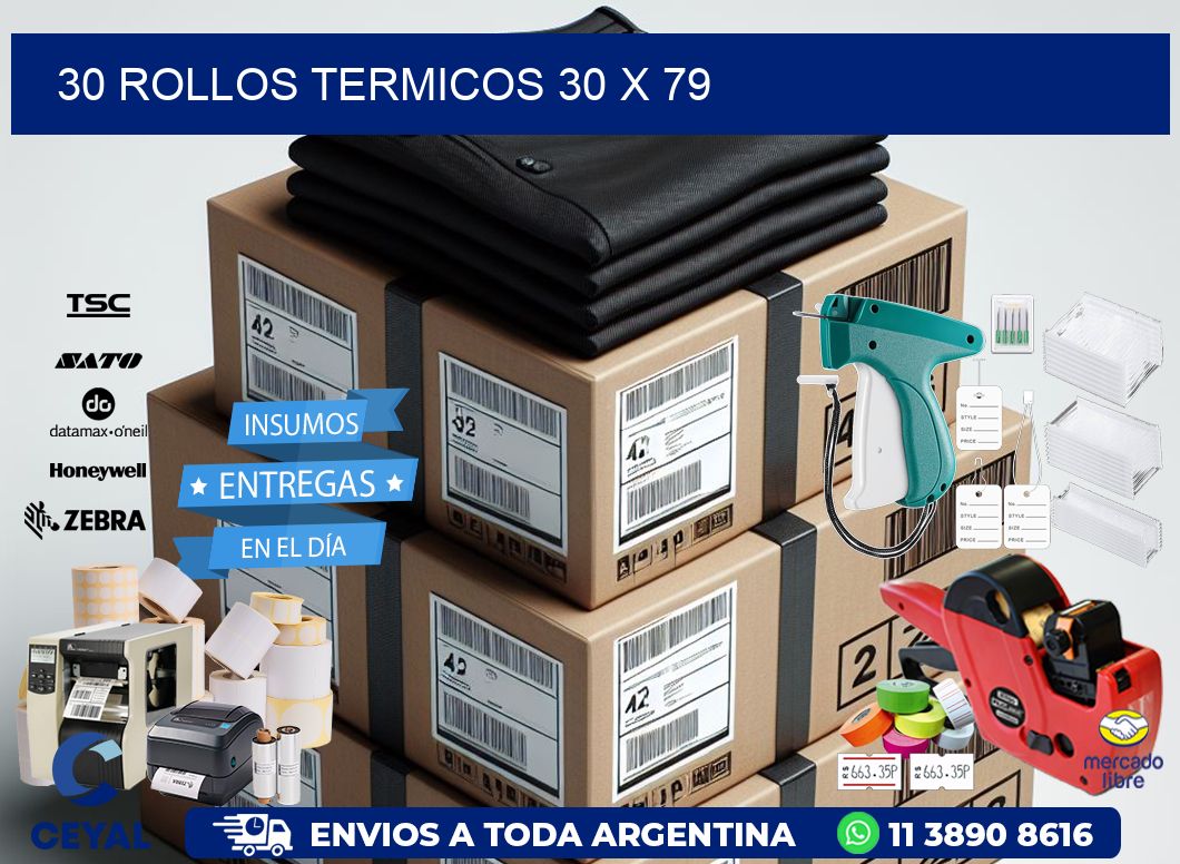30 ROLLOS TERMICOS 30 x 79