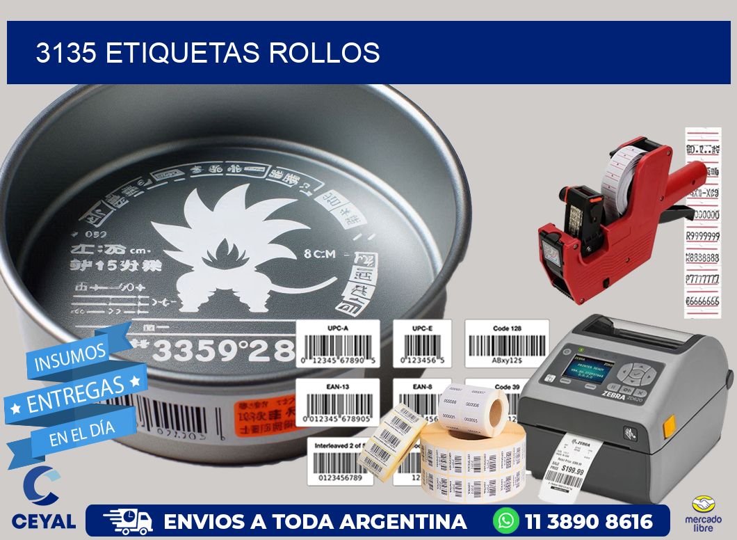 3135 etiquetas rollos