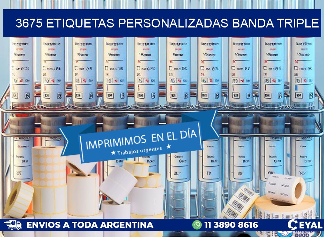 3675 Etiquetas personalizadas banda triple