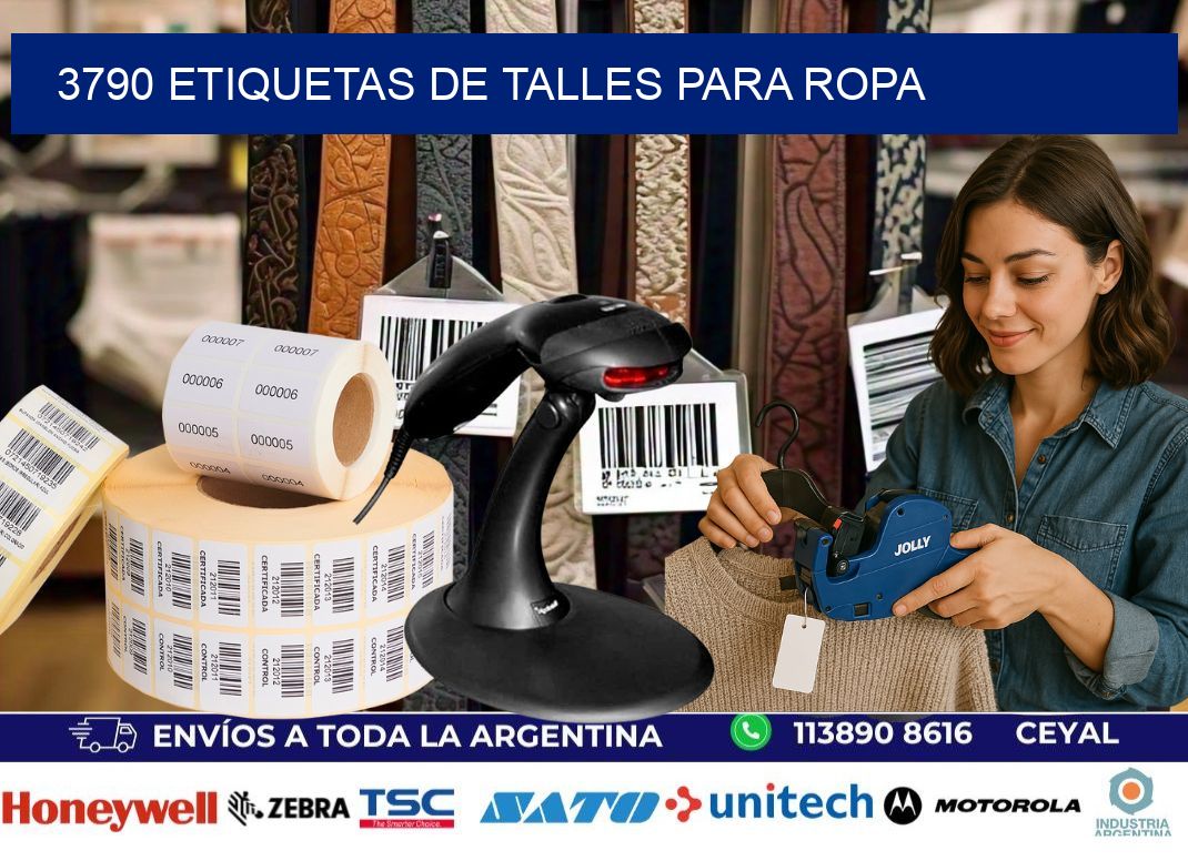 3790 etiquetas de talles para ropa