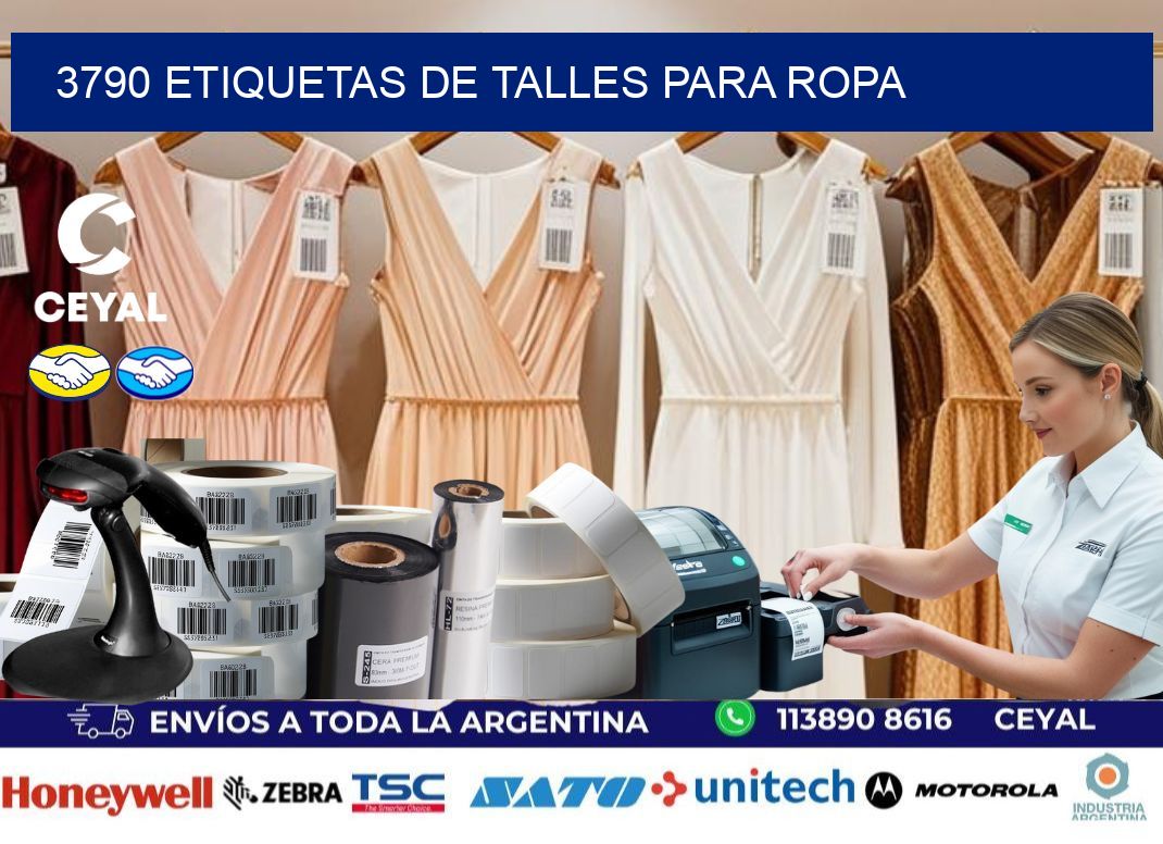 3790 etiquetas de talles para ropa