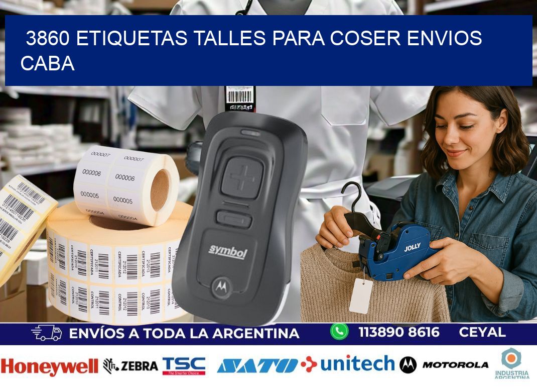 3860 ETIQUETAS TALLES PARA COSER ENVIOS CABA