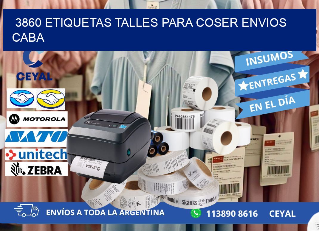 3860 ETIQUETAS TALLES PARA COSER ENVIOS CABA