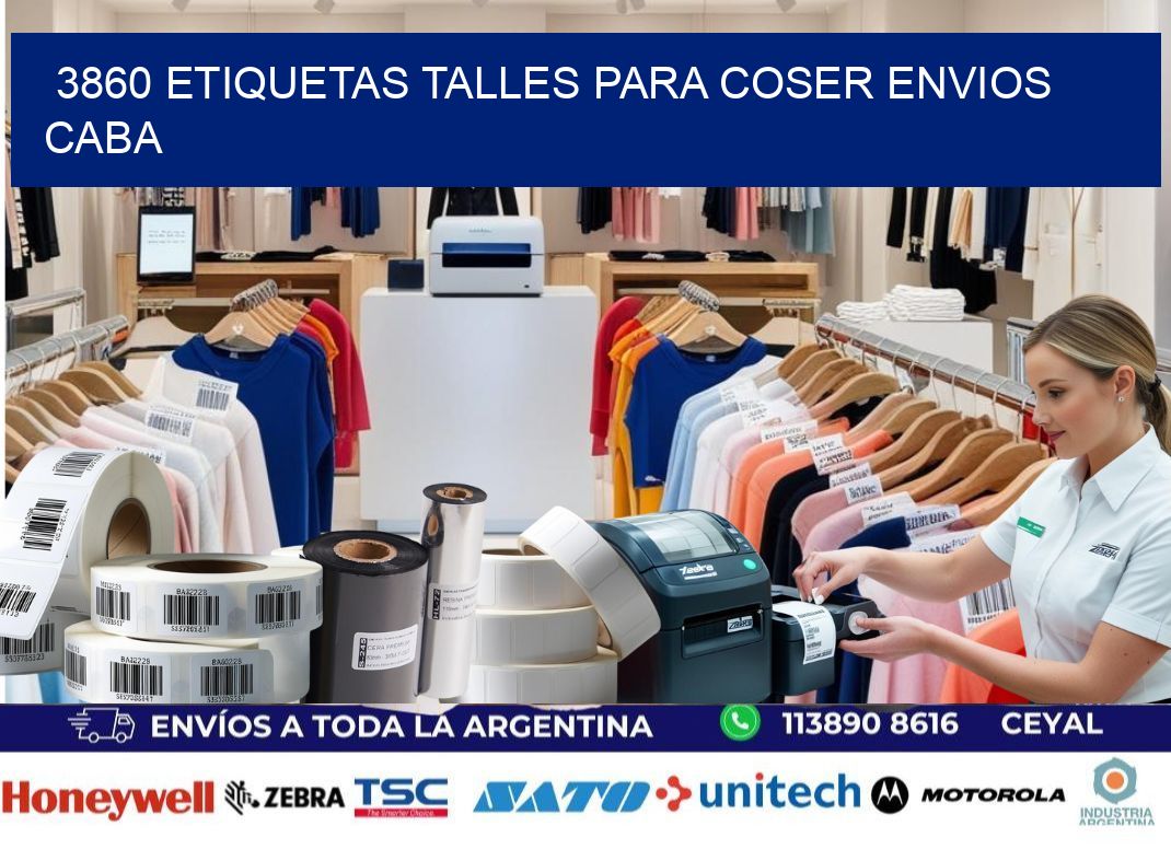 3860 ETIQUETAS TALLES PARA COSER ENVIOS CABA