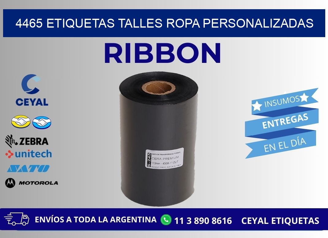 4465 ETIQUETAS TALLES ROPA PERSONALIZADAS