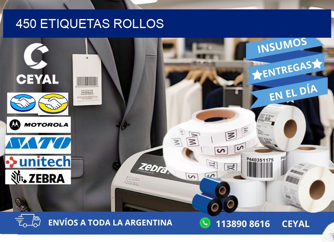 450 etiquetas rollos